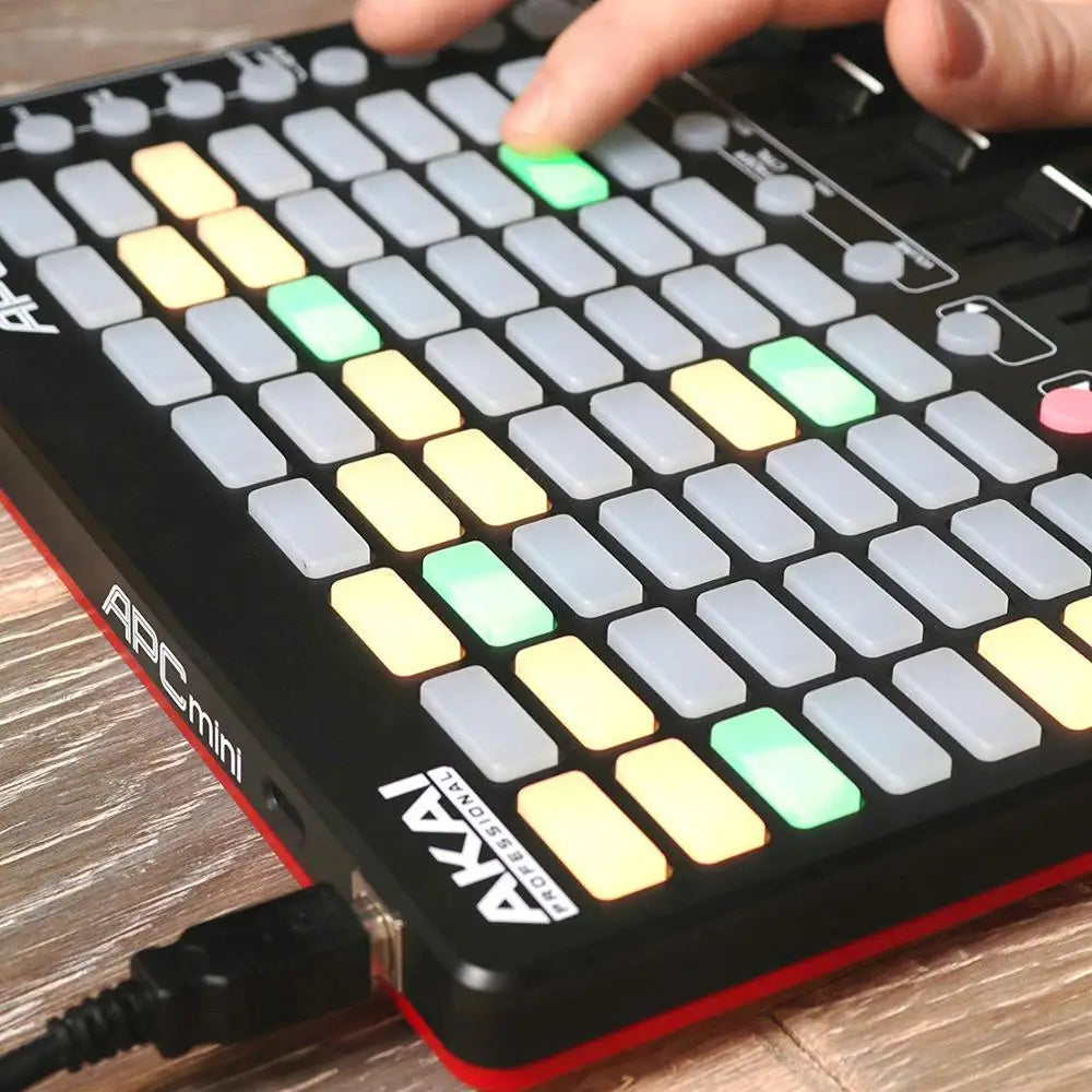 Akai professional APC Mini Compact Ableton live controller and Ableton Live Live download (8 x 8 backlight clip launch grid)