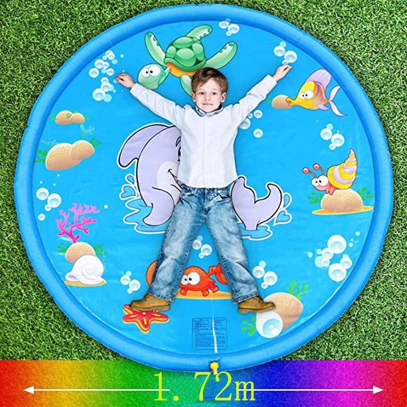 Children Play Spray Water Mat Giant Cartoon Inflatable Toys Summer Beach Garden Outdoor Game Lawn Swimming Pool Mat Kids Toys