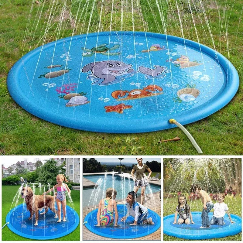 Children Play Spray Water Mat Giant Cartoon Inflatable Toys Summer Beach Garden Outdoor Game Lawn Swimming Pool Mat Kids Toys