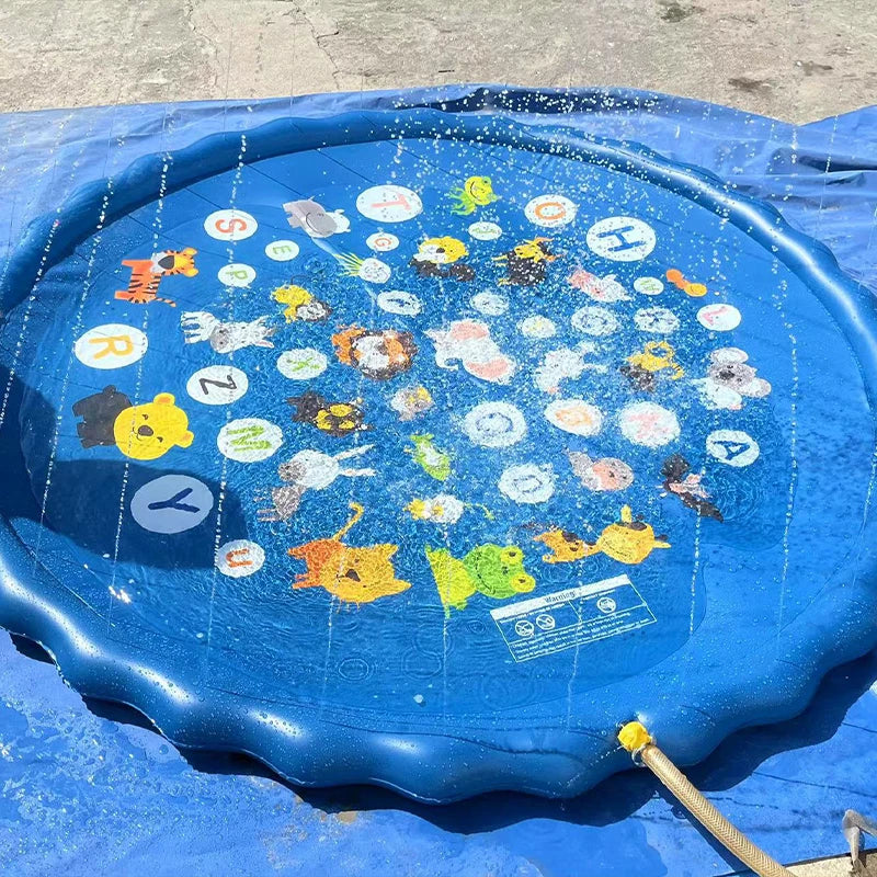 Children Play Spray Water Mat Giant Cartoon Inflatable Toys Summer Beach Garden Outdoor Game Lawn Swimming Pool Mat Kids Toys
