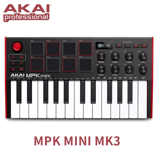 Akai professional MPK Mini MK3 - 25 key ultra portable USB MIDI drum pad and keyboard controller