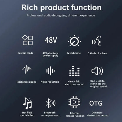 Zealsound Professional Podcast Live SoundCard Equipment Bundle with 48V XLR Microphone for PC Recording Singing Streaming Gaming