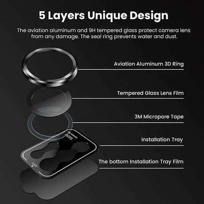 Camera Lens Protector Glass for Samsung S23 Ultra Plus Full Cover Lens Metal Protector Ring for Galaxy S22 Ultra Camera Film