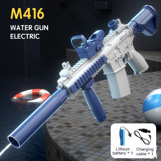 Summer Hot M416 Water Gun Electric  Pistol Shooting Toy Full Automatic Summer Beach Shoot Toy For Kids Children Boys Girls Gift